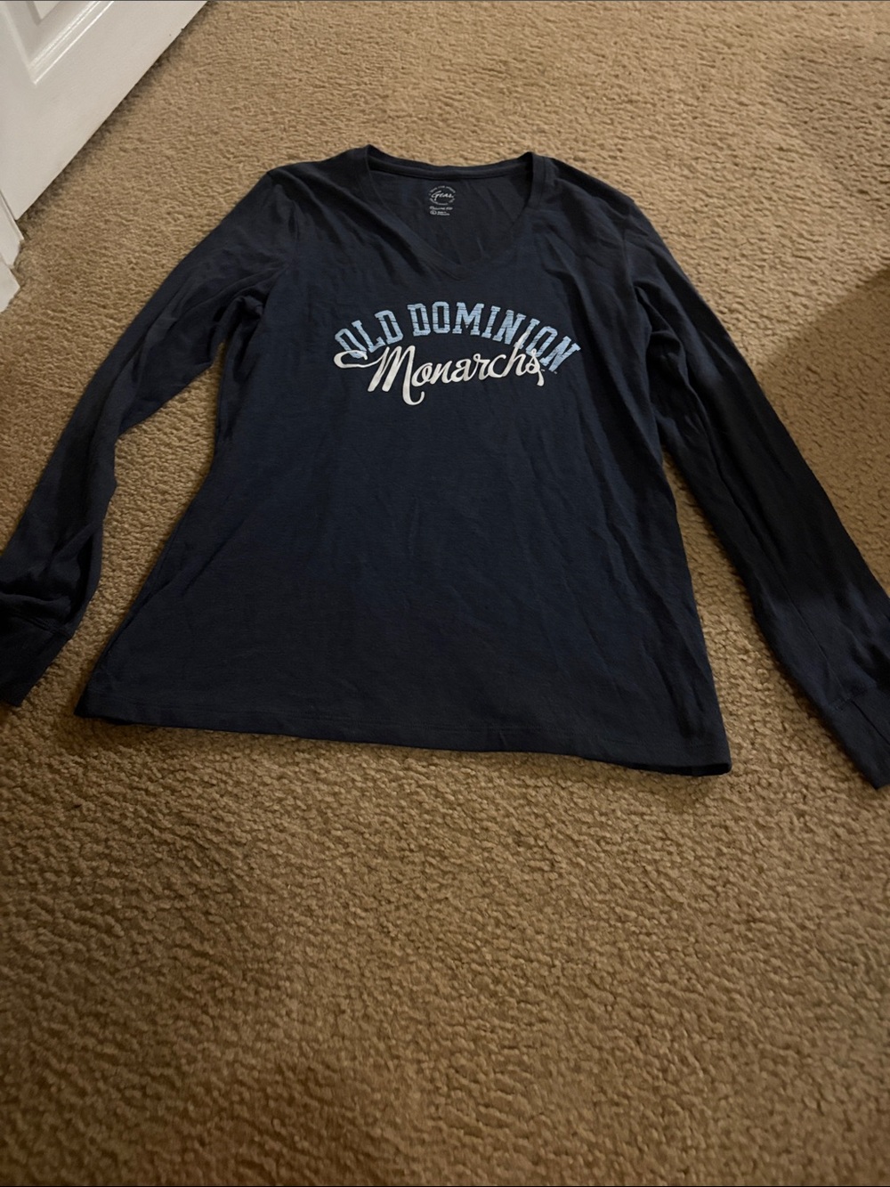 Old Dominion Monarchs Women's Long Sleeve V-Neck Tee - Navy